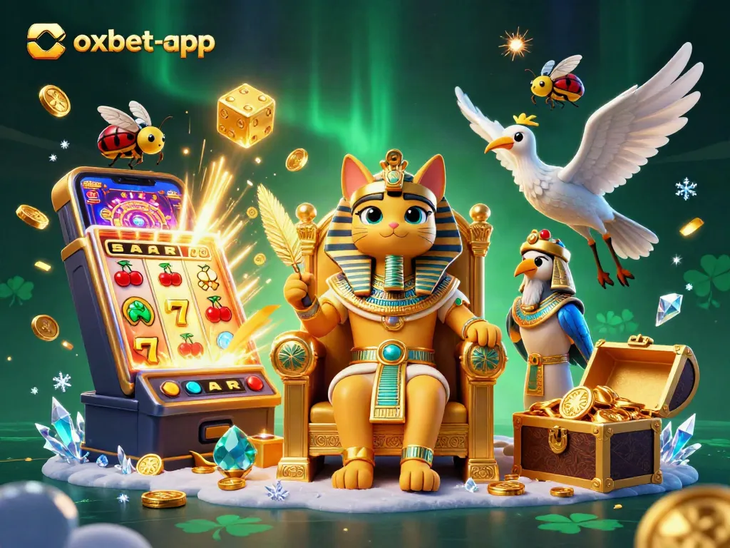 Spin to win with thrilling games at oxbet-app, featuring vibrant 3D Egyptian elements.