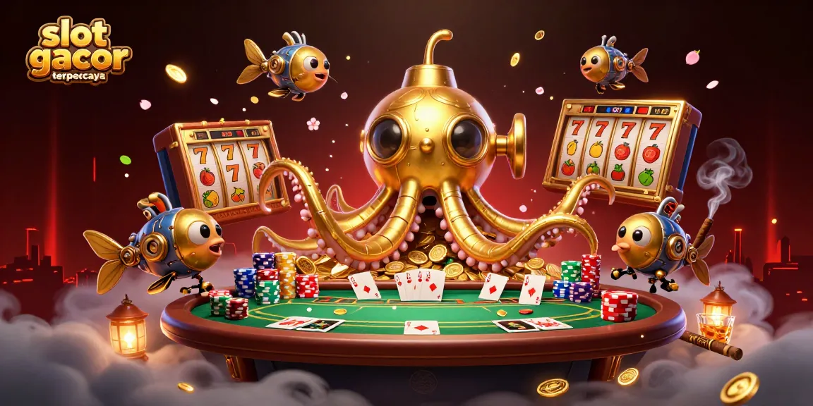 Experience slot gacor terpercaya with a vibrant underwater scene filled with golden treasures and dynamic gaming elements.