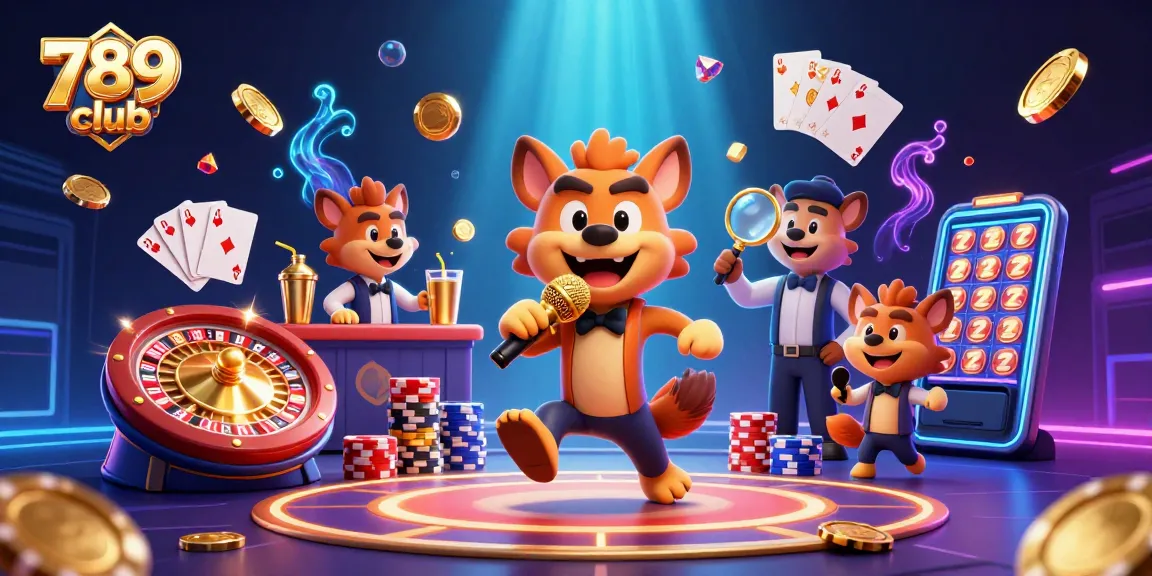 Engage with 789 club as hyenas deliver comedy and drinks in a bustling casino scene.