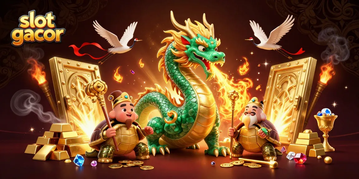 Activate your slot gacor adventures with a dragon's golden fire in this vibrant 3D illustration.
